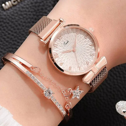 Chic Women's Magnetic Bracelet Watch &amp; Bracelet Set